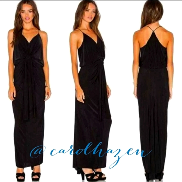 Misa Los Angeles Dresses & Skirts - NEW Misa Los Angeles Domino MAXI Dress Twisted Knot RICH BLACK Luxury Summer